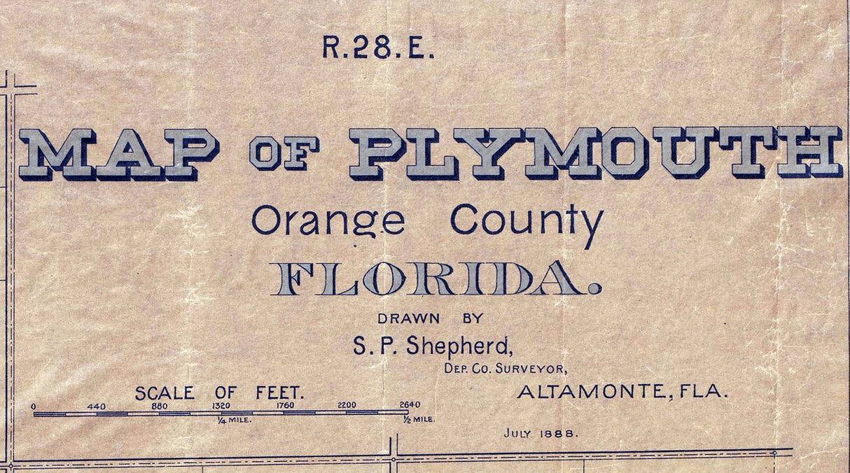 1888 Map of Plymouth Orange County Florida