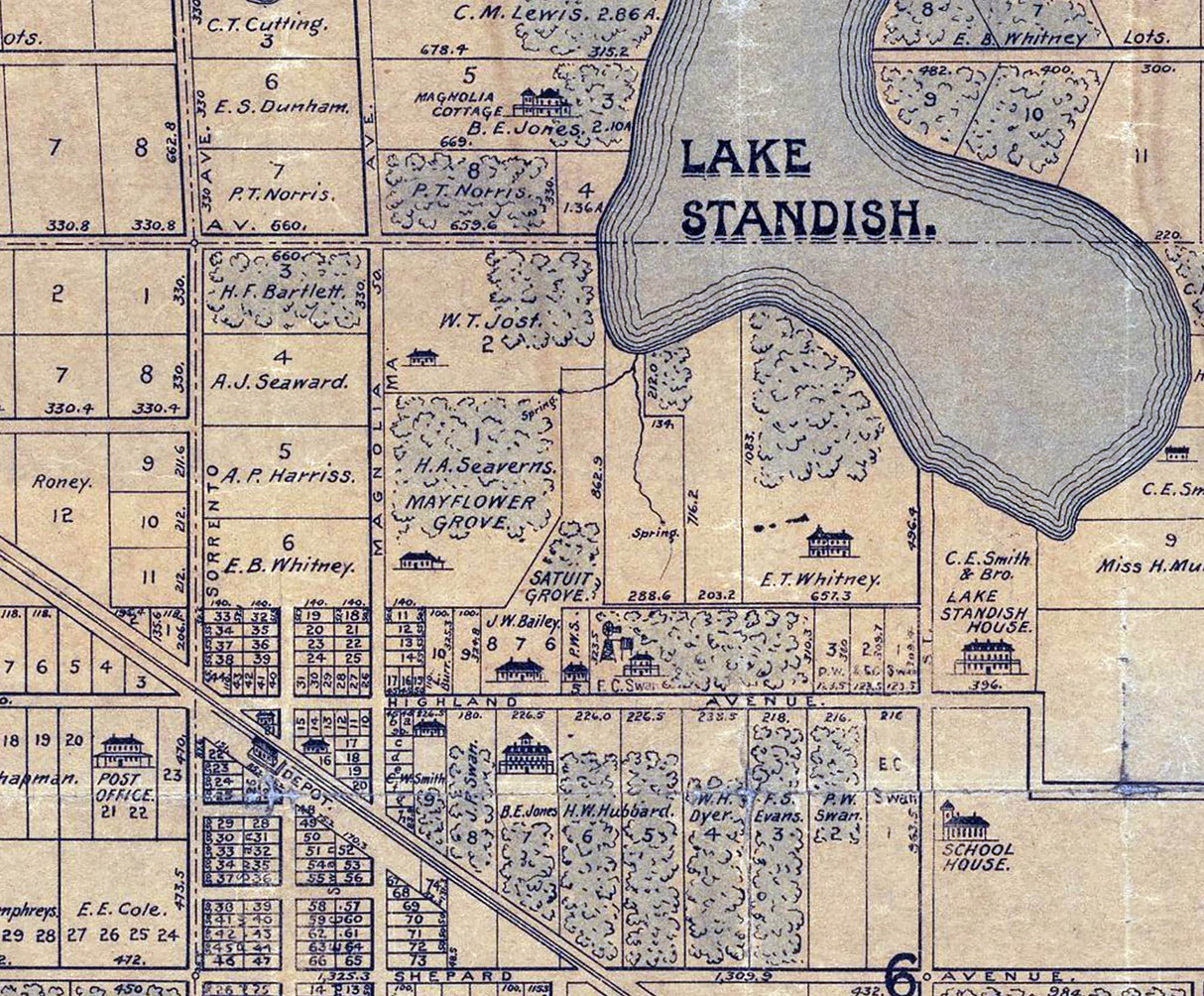 1888 Map of Plymouth Orange County Florida
