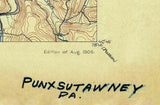 1906 Topo Map of Punxsutawney Pennsylvania Quadrangle