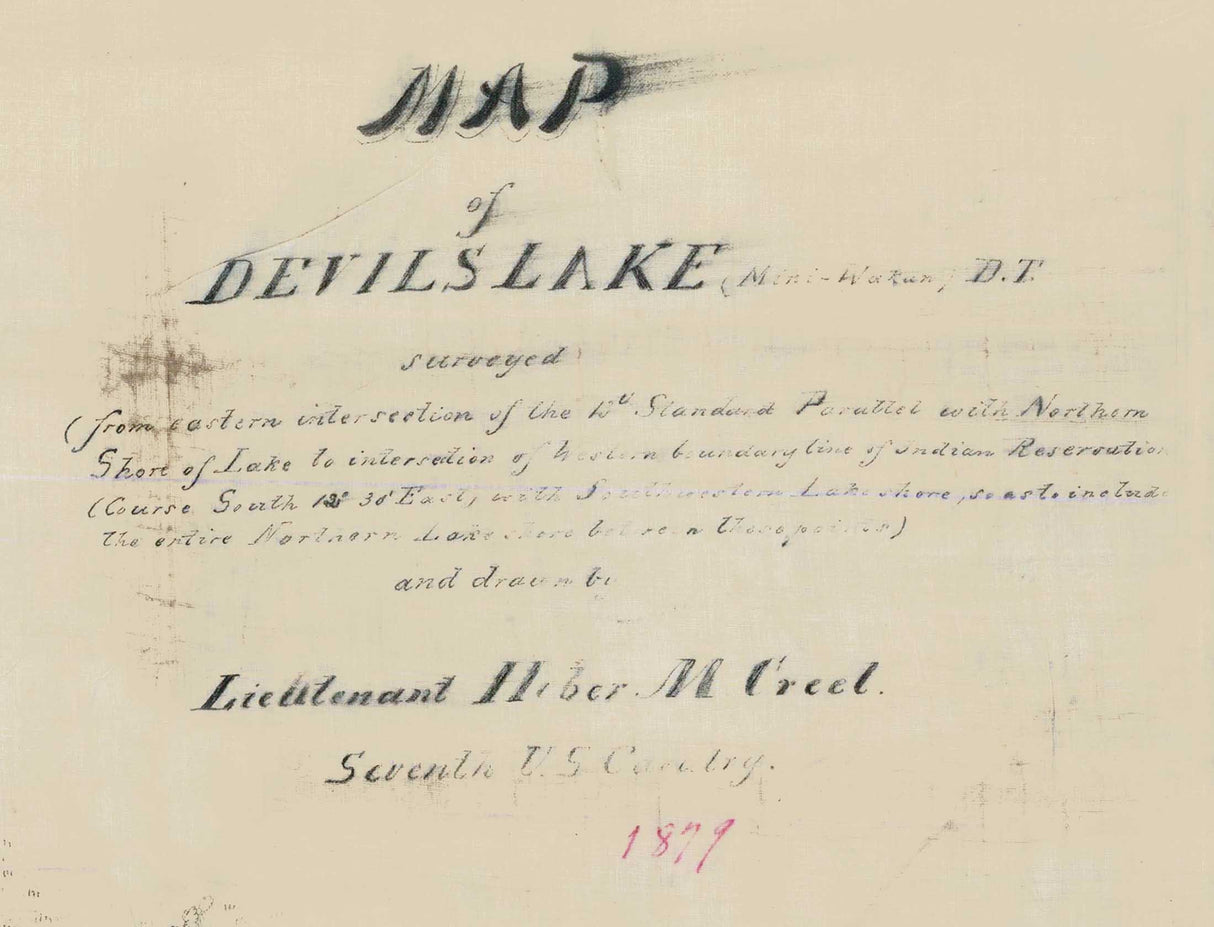 1879 Map of Devils Lake North Dakota