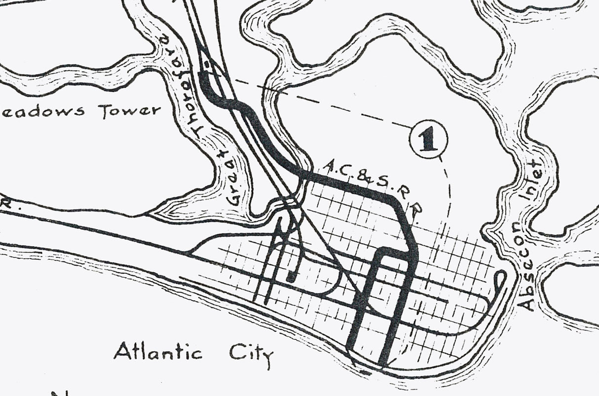 1916 Map of Atlantic City and Ocean City New Jersey