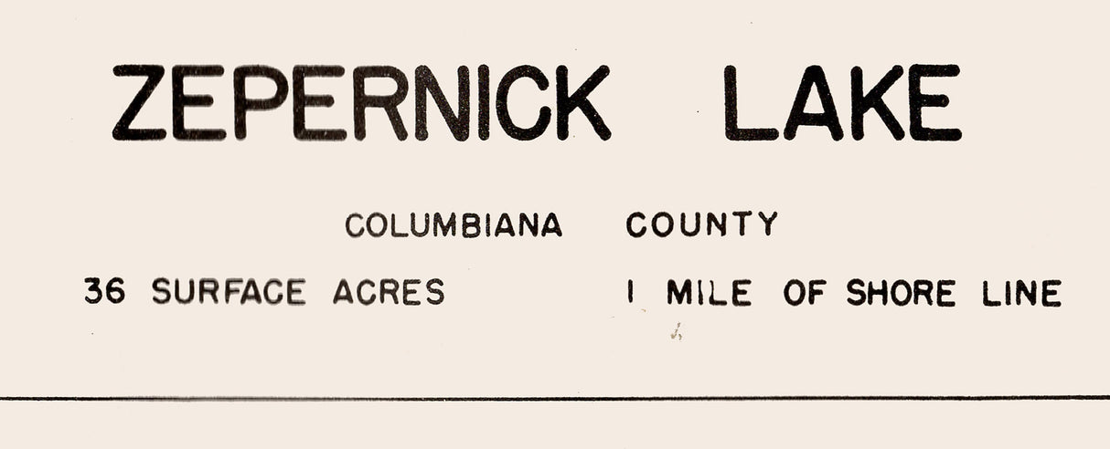 1960 Map of Zepernick Lake Columbiana County Ohio