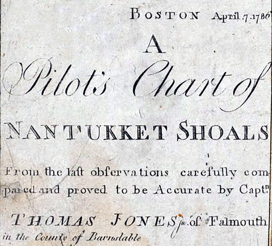 1786 Map of Nantukket Shoals Cape Codd