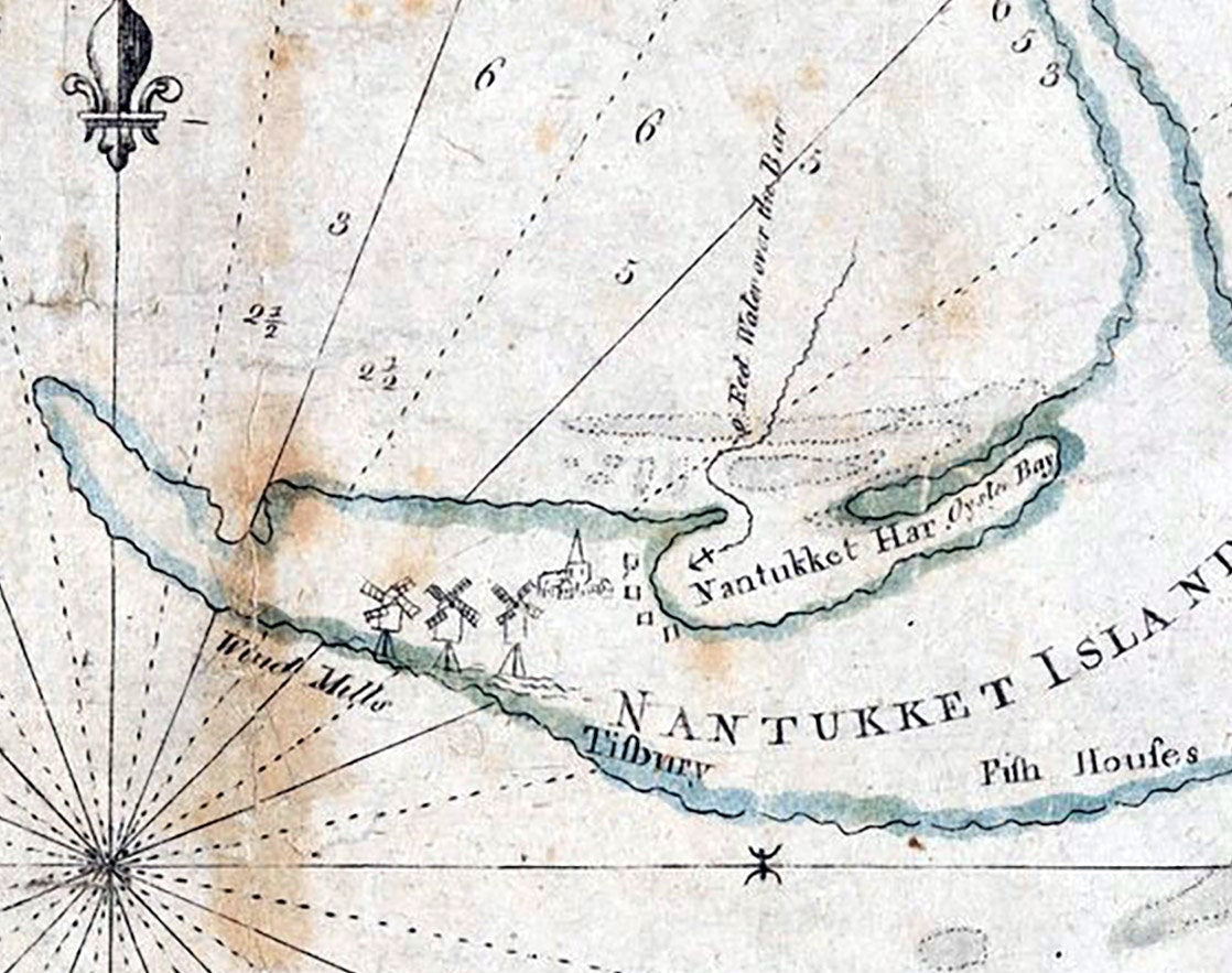 1786 Map of Nantukket Shoals Cape Codd
