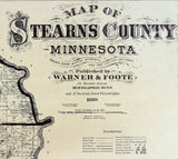 1880 Farm Line Map of Stearns County Minnesota