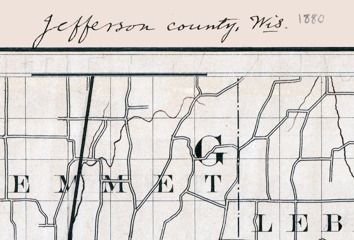 1880 Map of Jefferson County Wisconsin