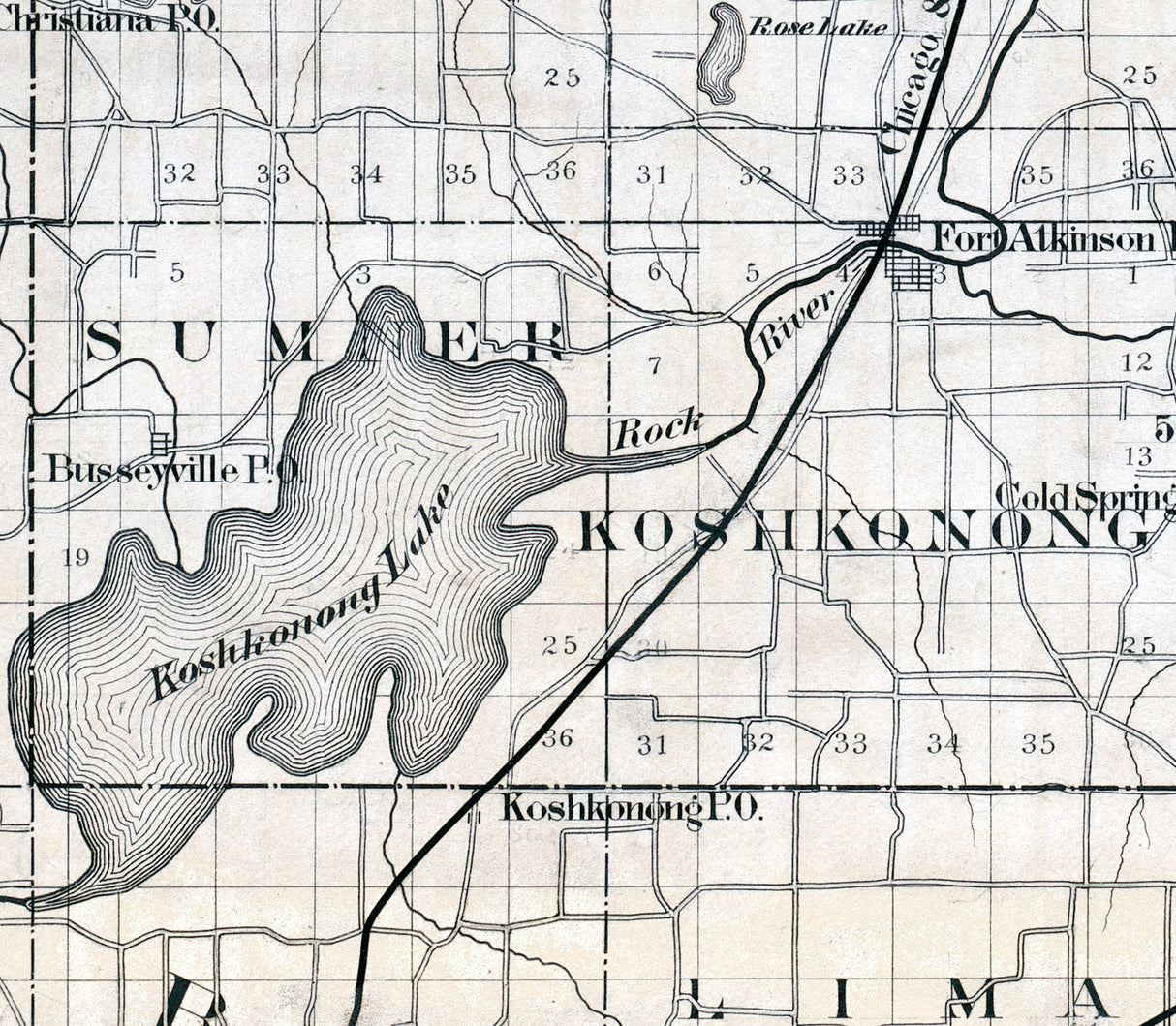 1880 Map of Jefferson County Wisconsin