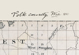 1880 Map of Polk County Wisconsin