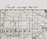1880 Map of Sauk County Wisconsin
