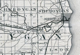 1880 Map of Sheboygan County Wisconsin