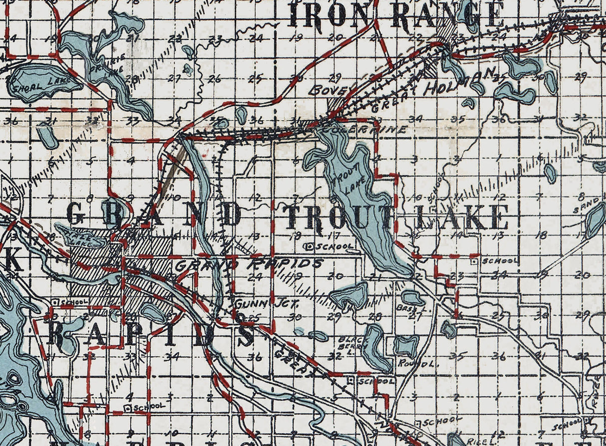 1914 Map of Itasca County Minnesota