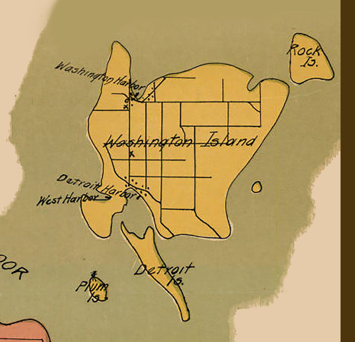 1915 Map of Door County Wisconsin