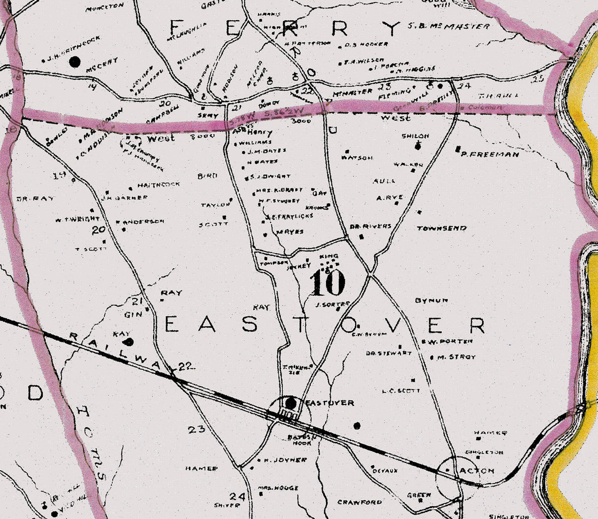 1915 Map of Richland County South Carolina Showing School Districts