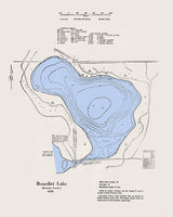 1970 Map of Benedict Lake Kenosha County Wisconsin