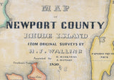 1850 Map of Newport County Rhode Island