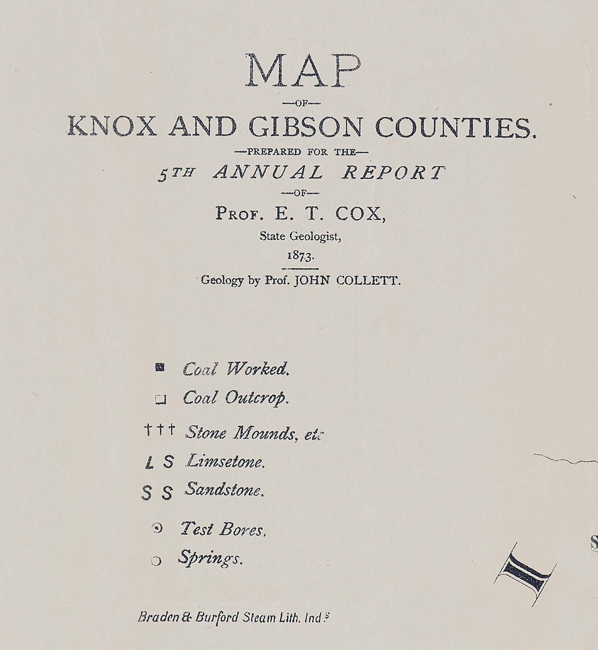 1873 Map of Knox and Gibson County Indiana