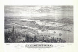 1879 Panoramic Map of Olympia Washington