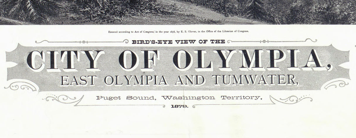 1879 Panoramic Map of Olympia Washington