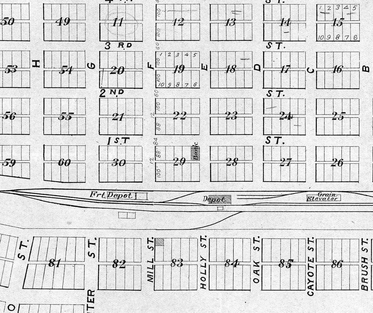 1890 Map of Cheney Spokane County Washington