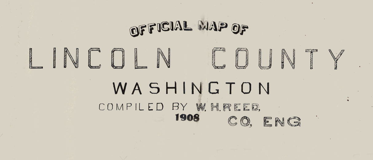 1908 Map of Lincoln County Washington