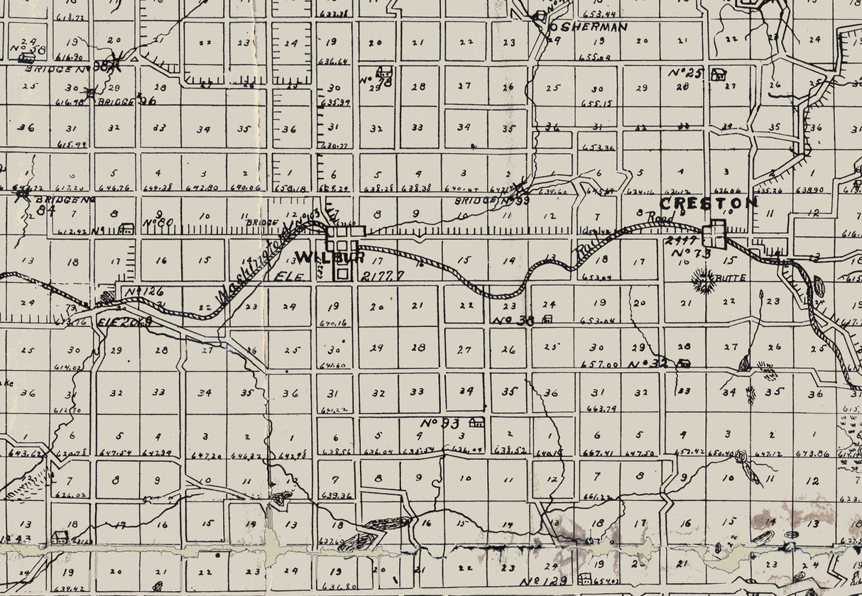1908 Map of Lincoln County Washington