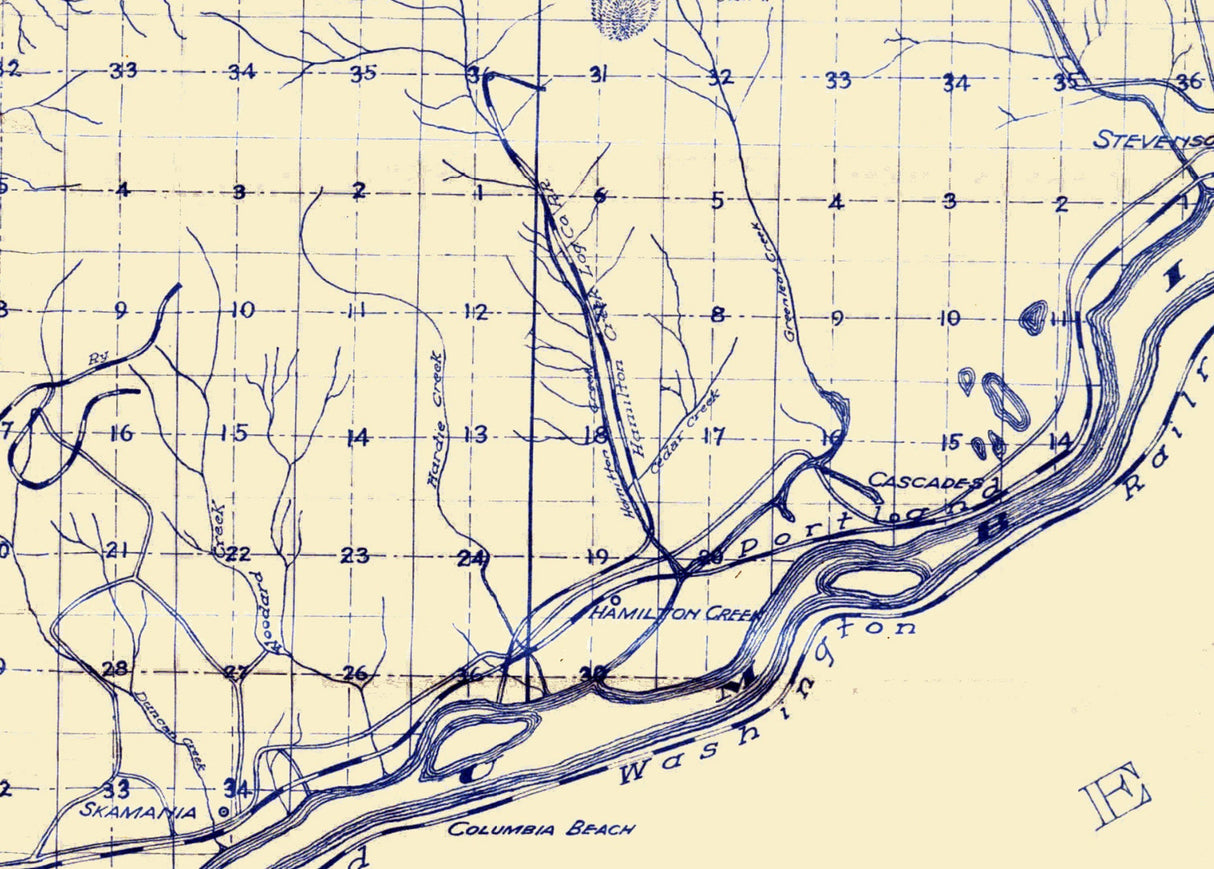 1910 Map of Skamania County Washington