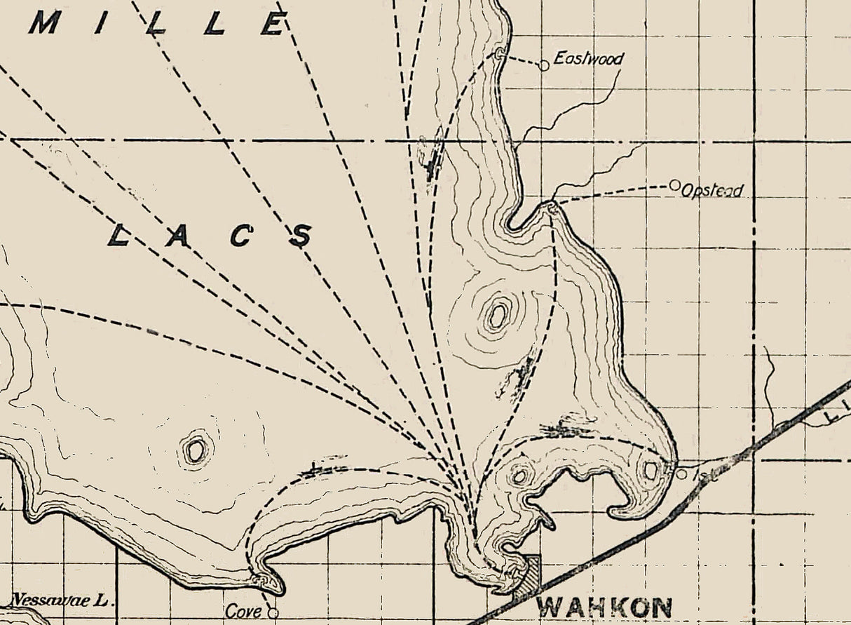 1915 Map of Lake Mille Lacs Minnesota