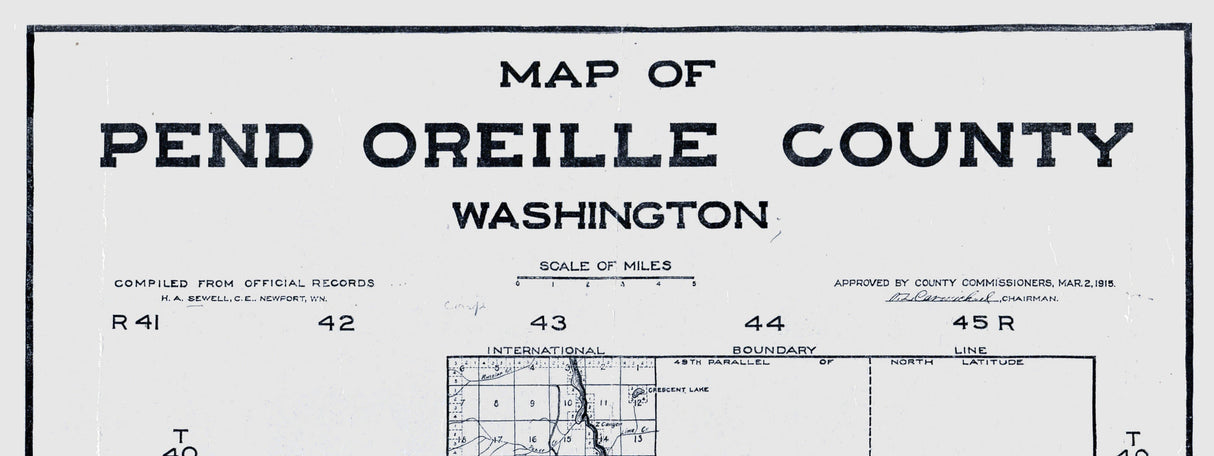 1915 Map of Pend Oreille County Washington