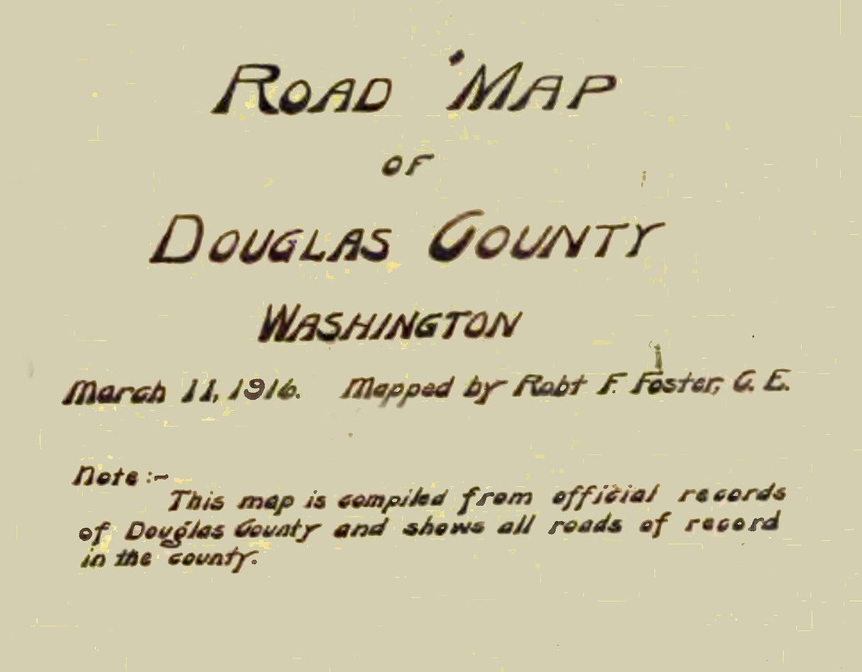 1916 Map of Douglas County Washington