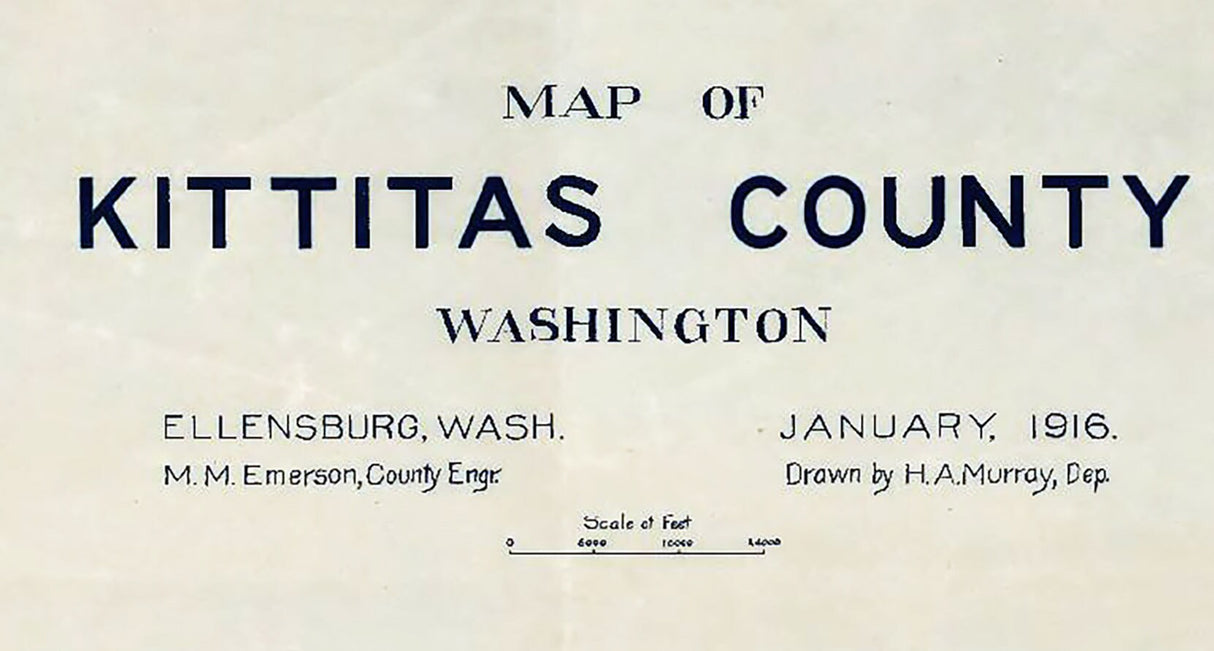 1916 Map of Kittitas County Washington