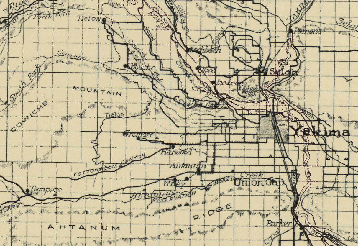 1921 Map of Yakima County Washington