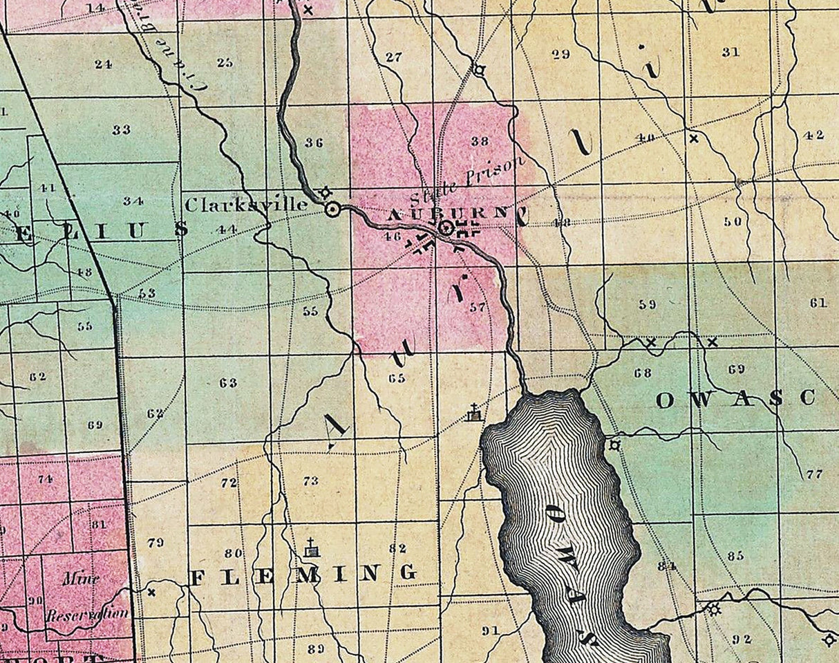 1829 Map of Cayuga County New York