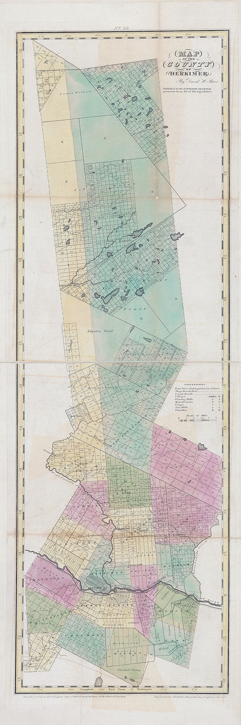 1829 Map of Herkimer County New York