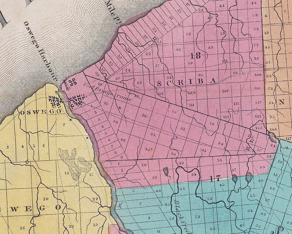 1829 Map of Oswego County New York