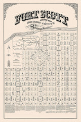 1857 Map of Fort Scott Bourbon County Kansas