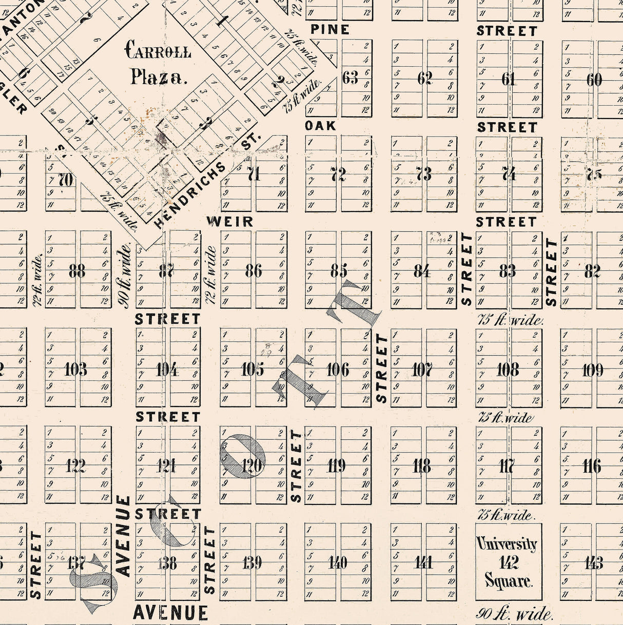1857 Map of Fort Scott Bourbon County Kansas