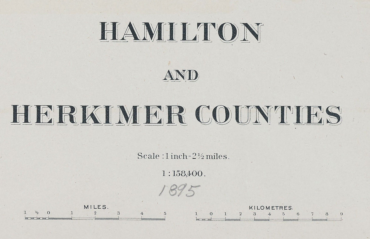 1895 Map of Hamilton and Herkimer County New York