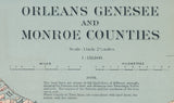 1895 Map of Orleans Genesee and Monroe County New York