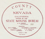 1900 Map of Nevada County California