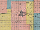 1900 Map of Pratt County Kansas