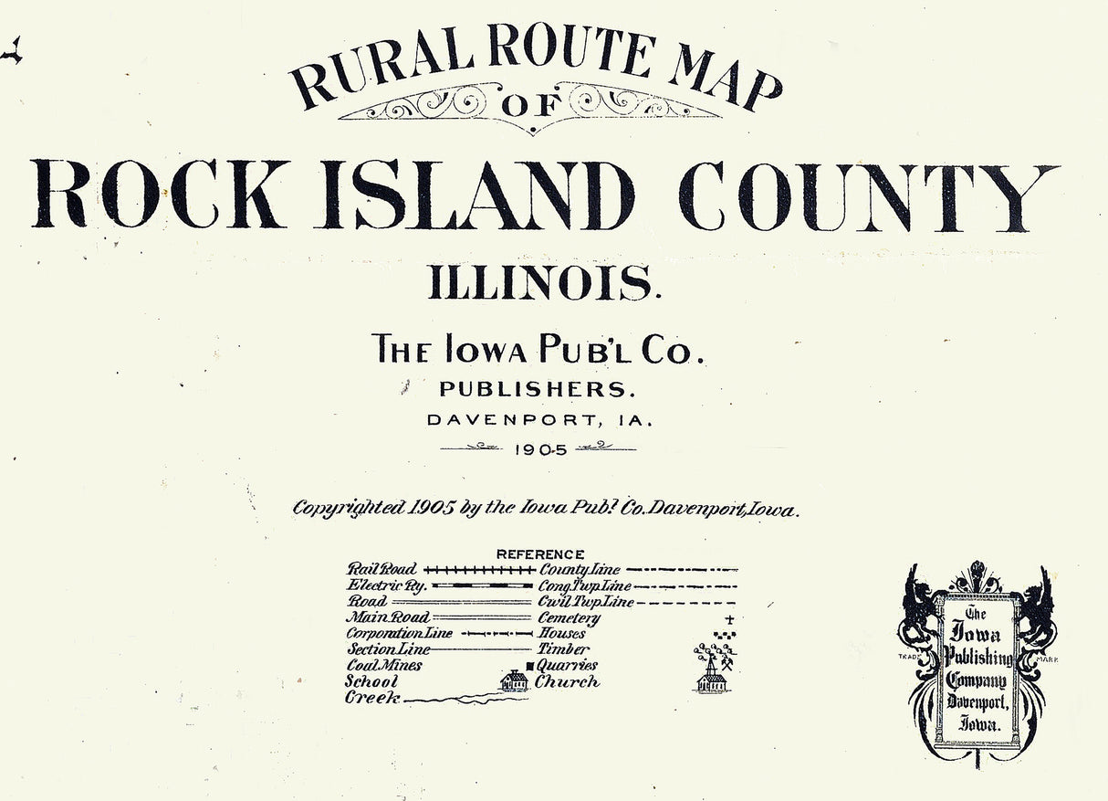 1905 Map of Rock Island County Illinois