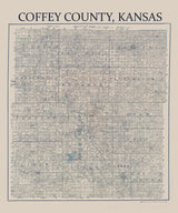 1910 Map of Coffey County Kansas