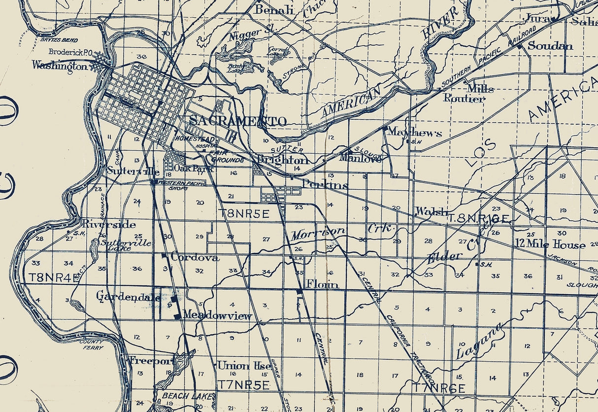 1913 Map of Sacramento County California
