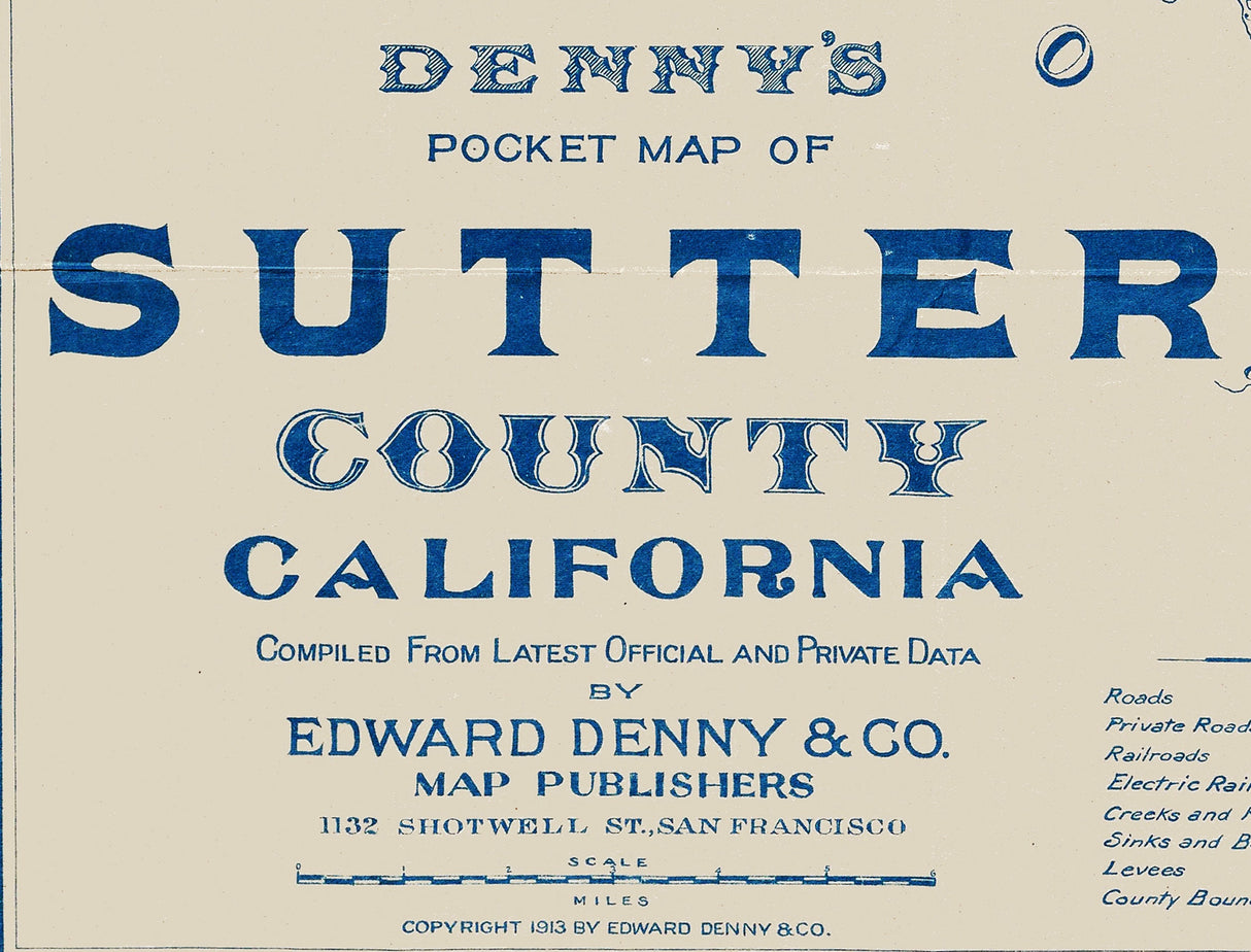 1913 Map of Sutter County California
