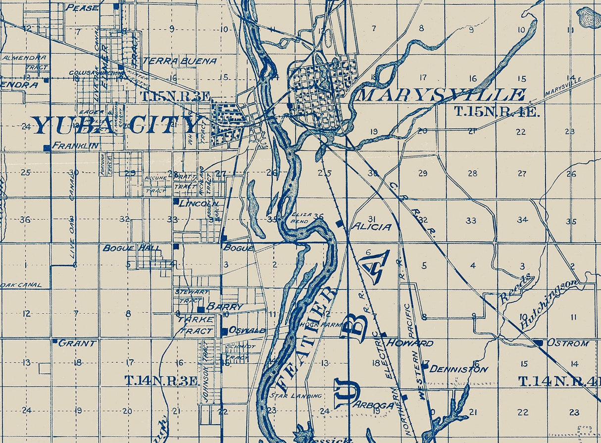 1913 Map of Sutter County California