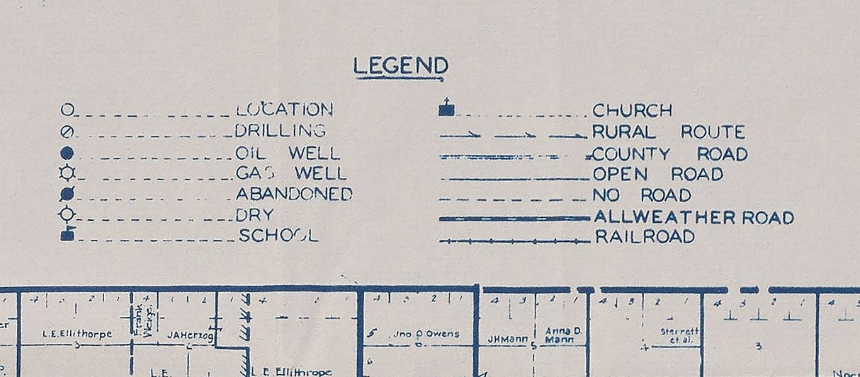 1920 Map of Grove County Kansas Oil and Gas Wells