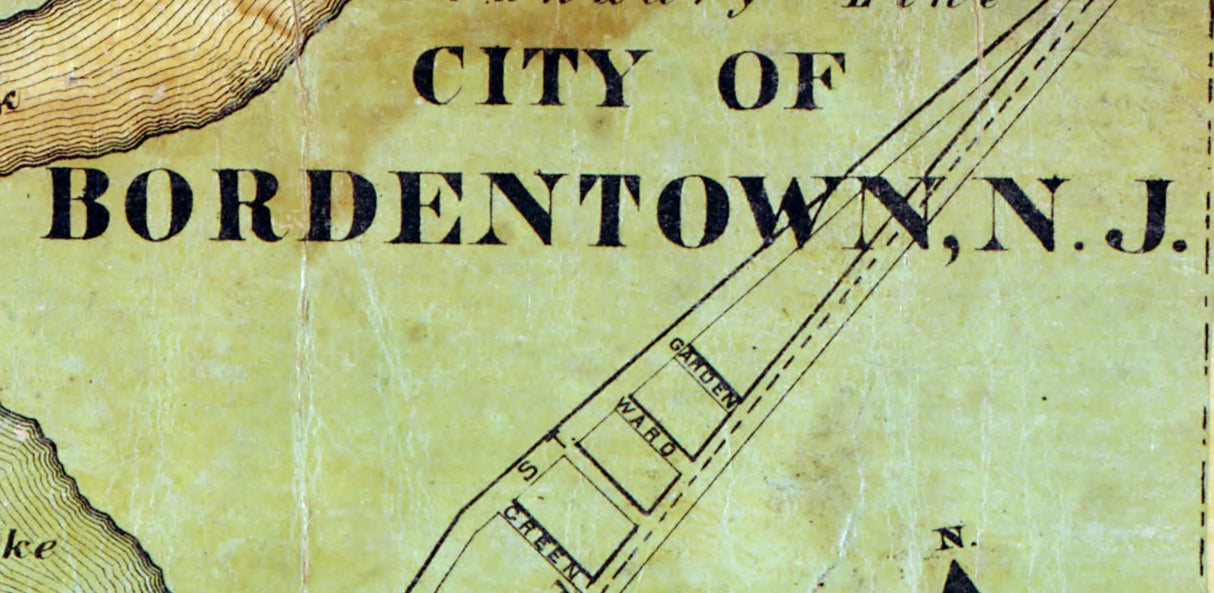 1870 Map of Bordentown New Jersey