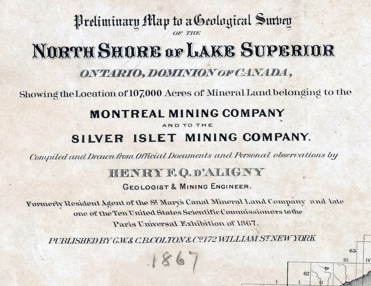 1867 Map of Lake Superior