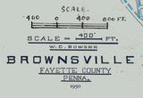 1950 Map of Brownsville Fayette County Pennsylvania