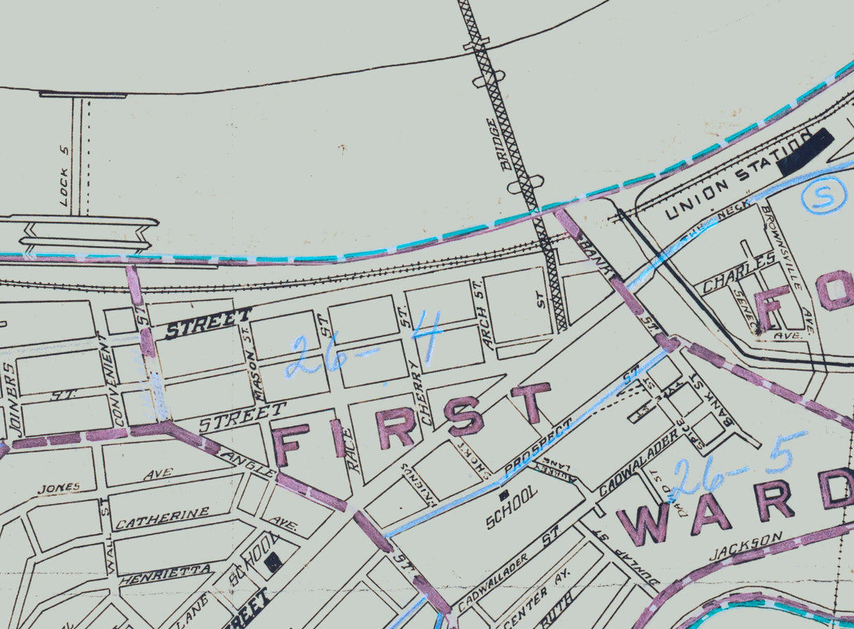 1950 Map of Brownsville Fayette County Pennsylvania
